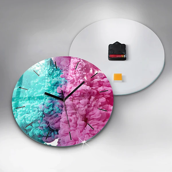 Wanduhr rund Moderne Kunst - Flecken