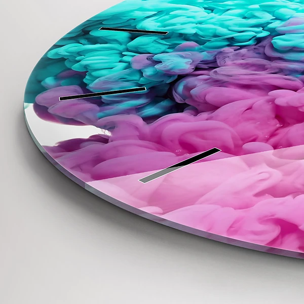 Wanduhr rund Moderne Kunst - Flecken
