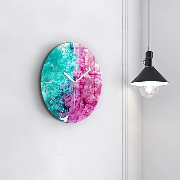 Wanduhr rund Moderne Kunst - Flecken
