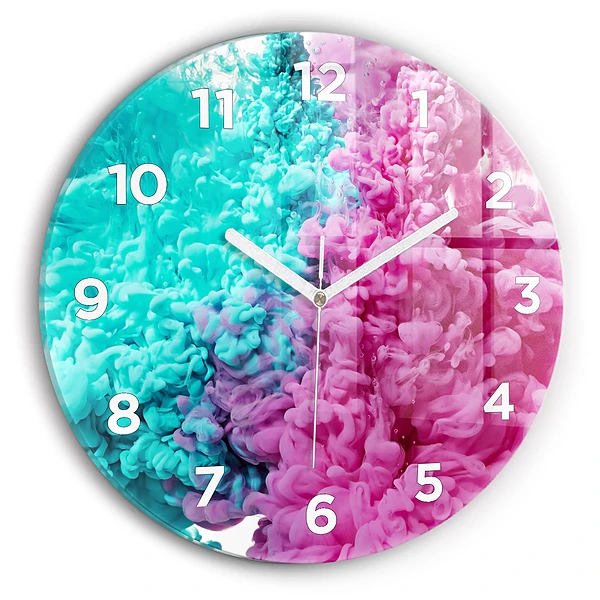 Wanduhr rund Moderne Kunst - Flecken