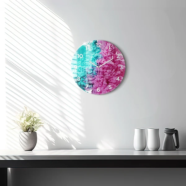 Wanduhr rund Moderne Kunst - Flecken