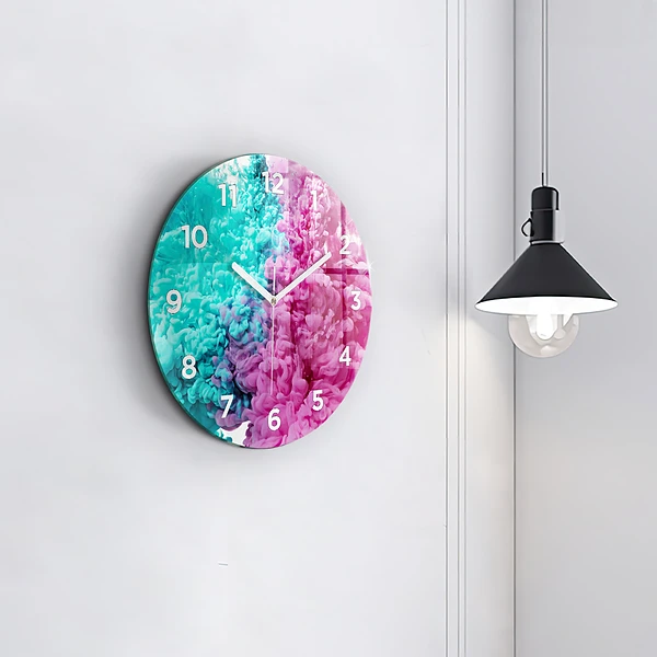 Wanduhr rund Moderne Kunst - Flecken