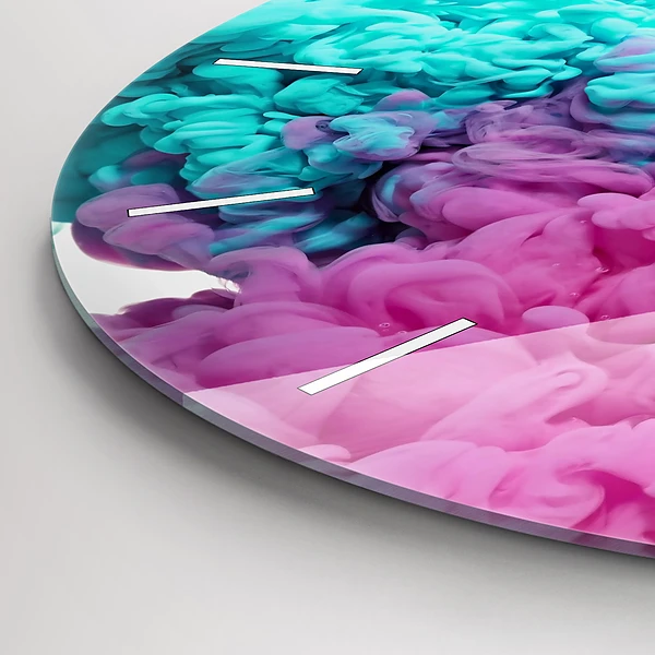 Wanduhr rund Moderne Kunst - Flecken