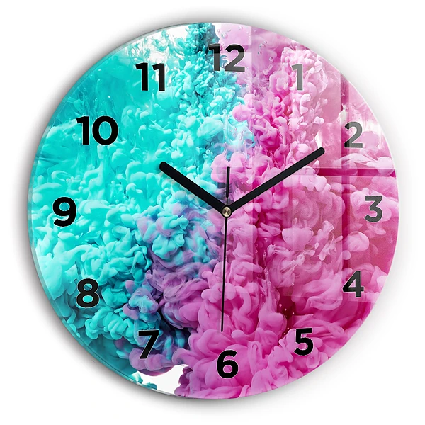 Wanduhr rund Moderne Kunst - Flecken