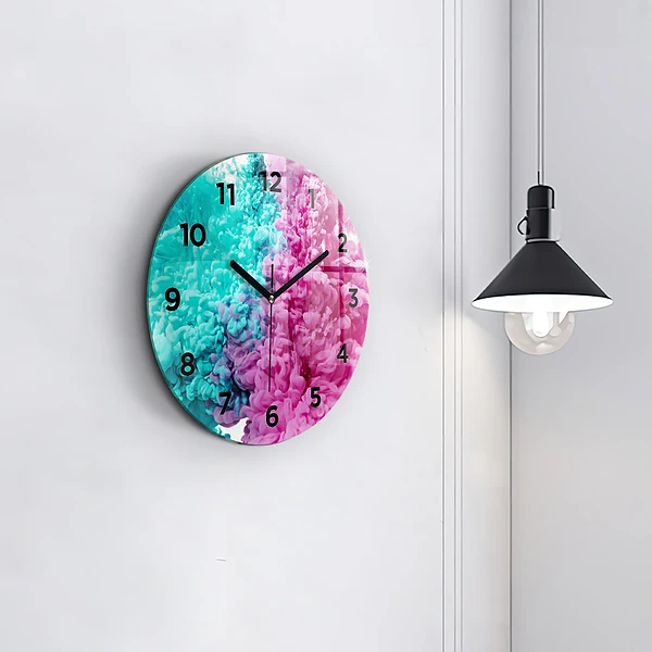 Wanduhr rund Moderne Kunst - Flecken