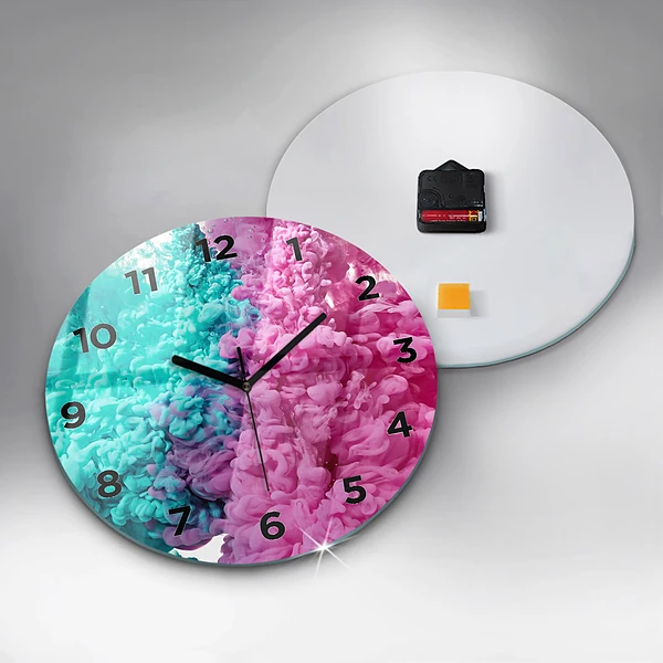 Wanduhr rund Moderne Kunst - Flecken