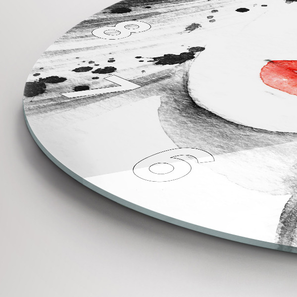 Wanduhr rund Frau mit Hut