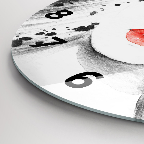 Wanduhr rund Frau mit Hut