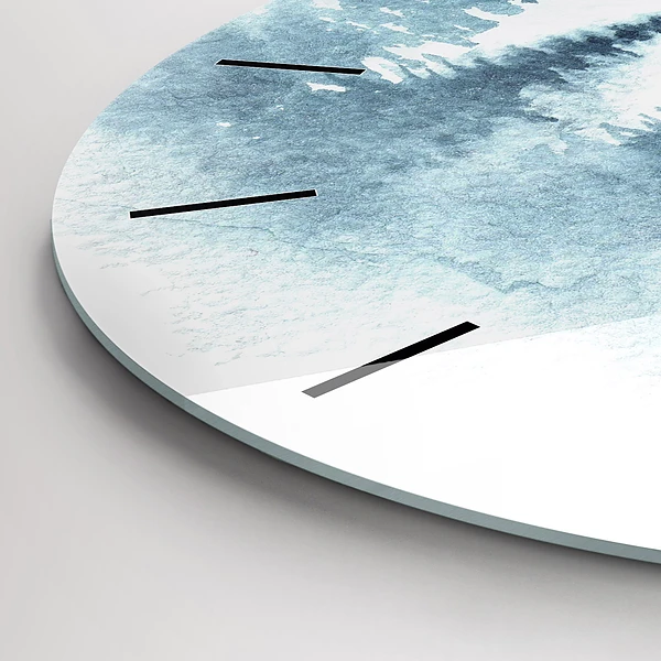Wanduhr glas rund Winterlicher Wald