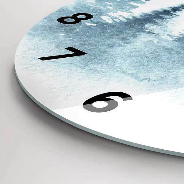Wanduhr glas rund Winterlicher Wald