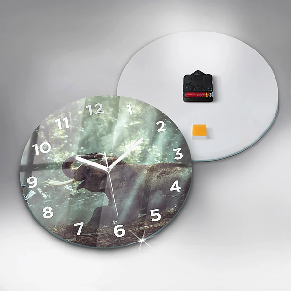 Wanduhr rund mit motiv Junge liest ein Buch
