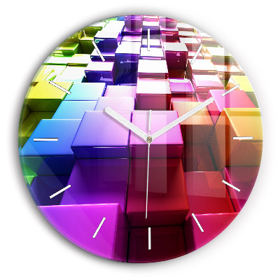 Wanduhr rund mit motiv Bunte Würfel