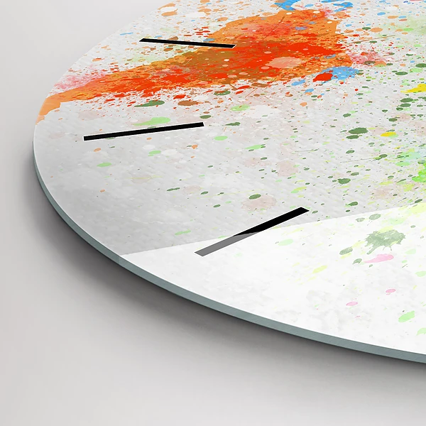 Wanduhr rund mit motiv Weltkarte auf Papier