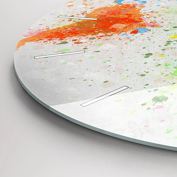 Wanduhr rund mit motiv Weltkarte auf Papier