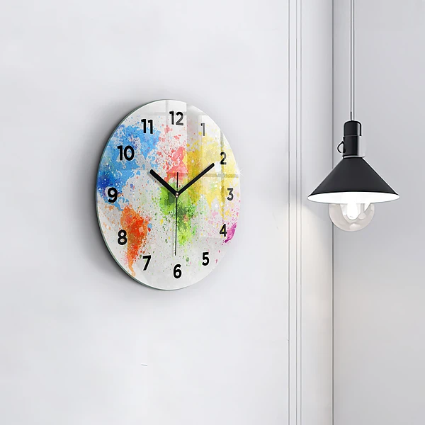 Wanduhr rund mit motiv Weltkarte auf Papier