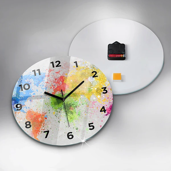 Wanduhr rund mit motiv Weltkarte auf Papier