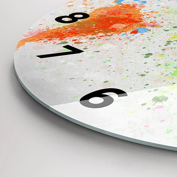 Wanduhr rund mit motiv Weltkarte auf Papier