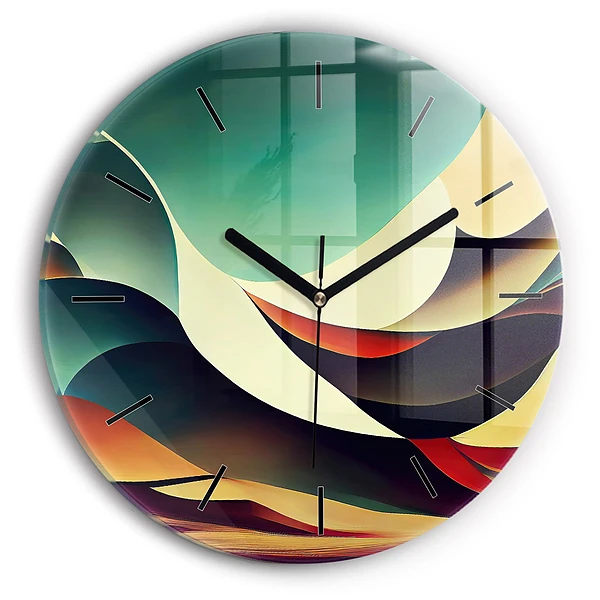 Wanduhr rund Abstrakte Linien im Hintergrund