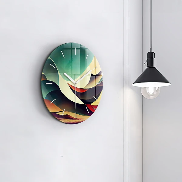Wanduhr rund Abstrakte Linien im Hintergrund