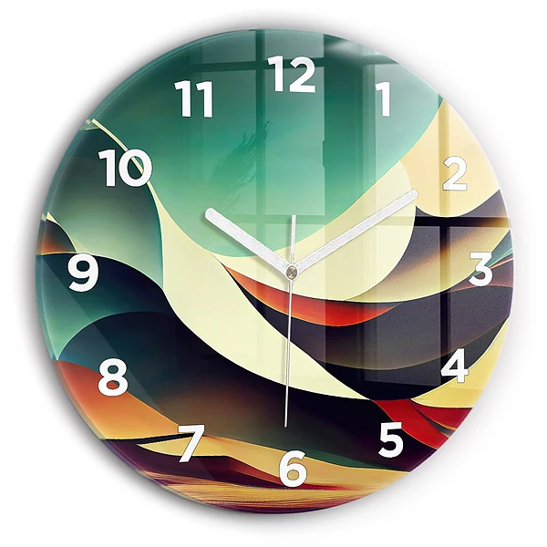 Wanduhr rund Abstrakte Linien im Hintergrund