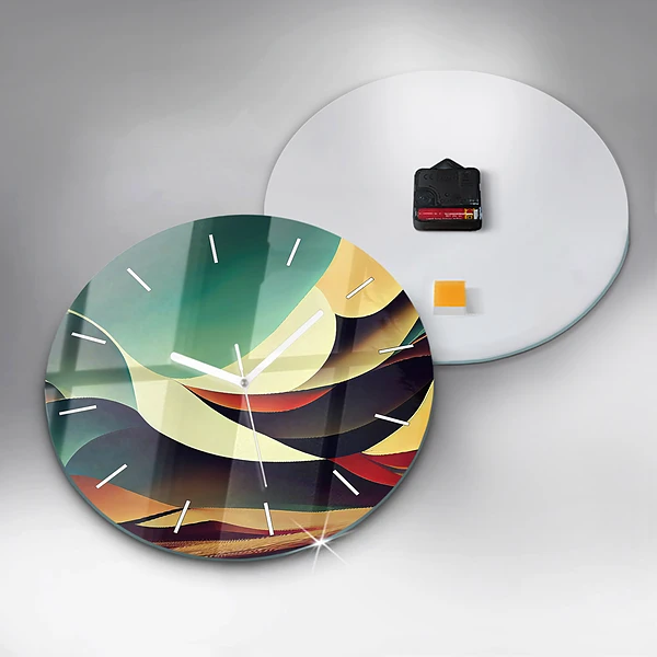 Wanduhr rund Abstrakte Linien im Hintergrund