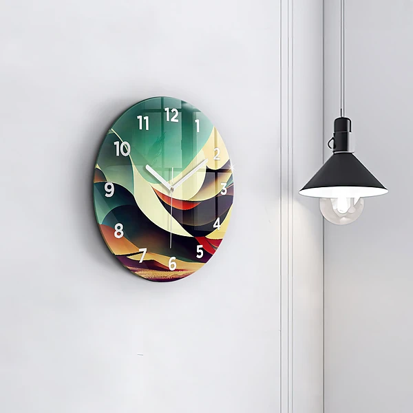 Wanduhr rund Abstrakte Linien im Hintergrund