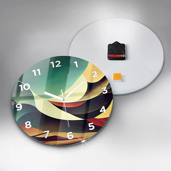 Wanduhr rund Abstrakte Linien im Hintergrund