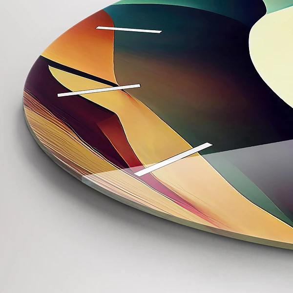Wanduhr rund Abstrakte Linien im Hintergrund