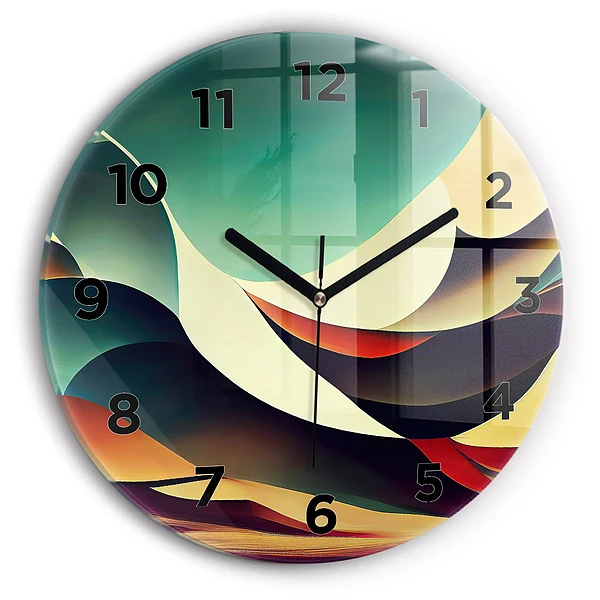 Wanduhr rund Abstrakte Linien im Hintergrund