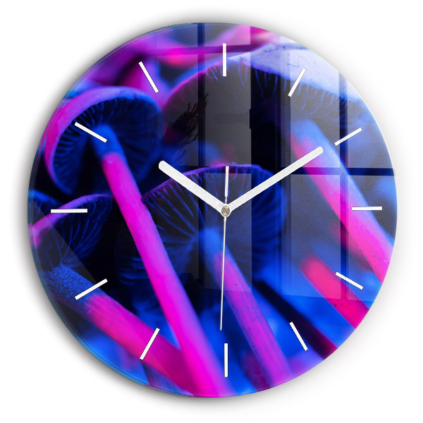 Wanduhr rund mit motiv Magic Mushrooms in Farben