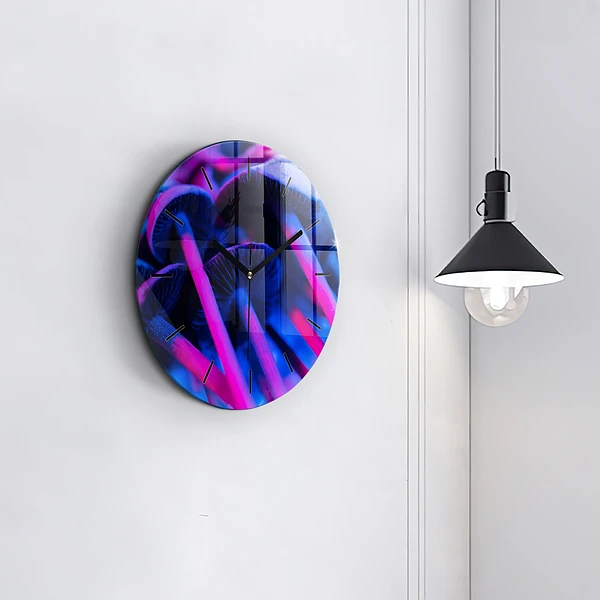 Wanduhr rund mit motiv Magic Mushrooms in Farben