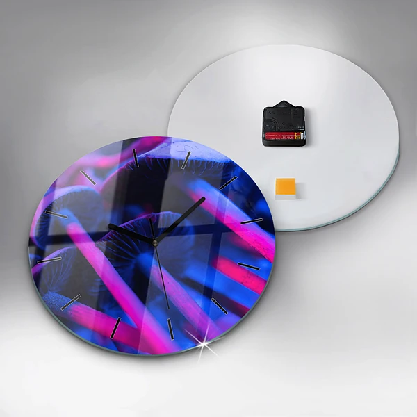 Wanduhr rund mit motiv Magic Mushrooms in Farben