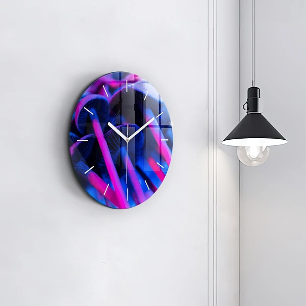 Wanduhr rund mit motiv Magic Mushrooms in Farben