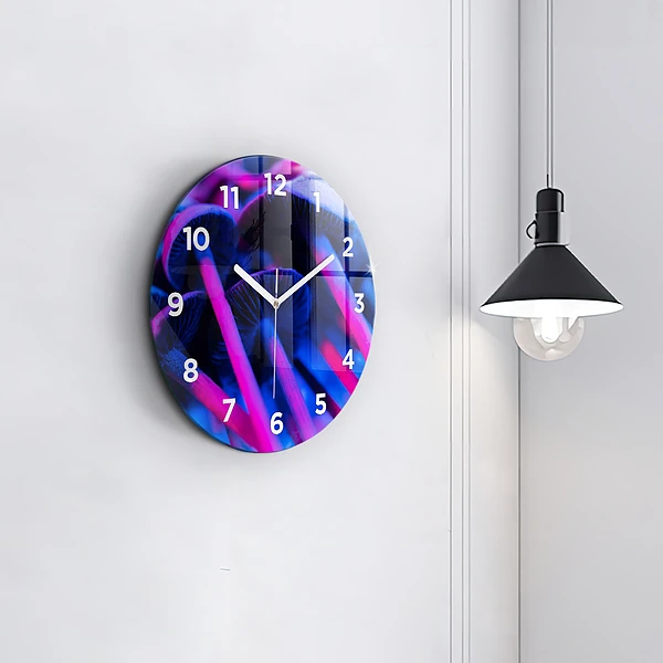 Wanduhr rund mit motiv Magic Mushrooms in Farben