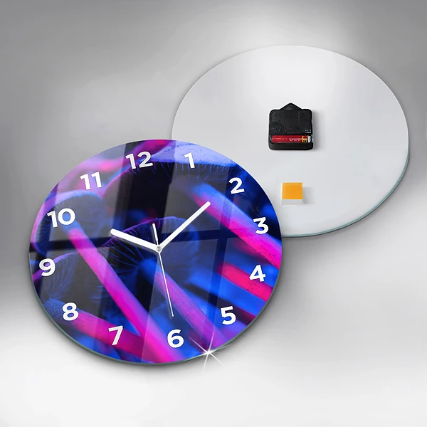 Wanduhr rund mit motiv Magic Mushrooms in Farben