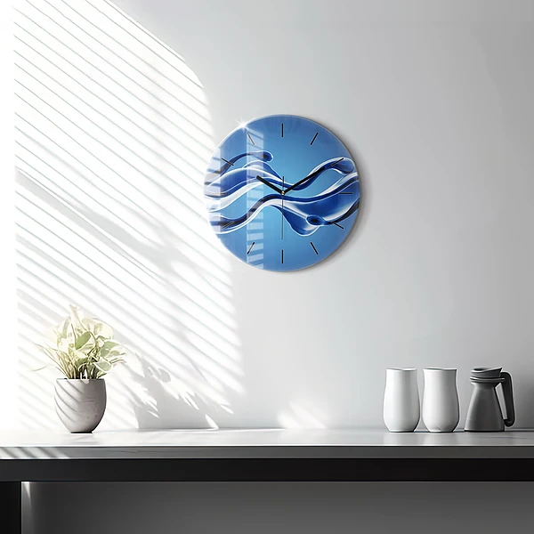 Wanduhr rund mit motiv Flüssige Abstraktion