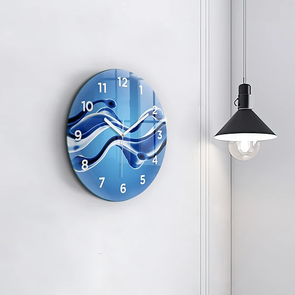 Wanduhr rund mit motiv Flüssige Abstraktion