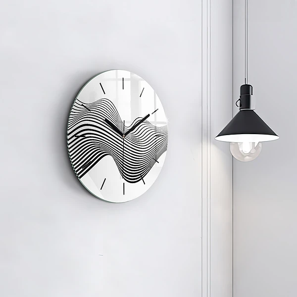 Wanduhr rund mit motiv Schwarz-weiße Kunst