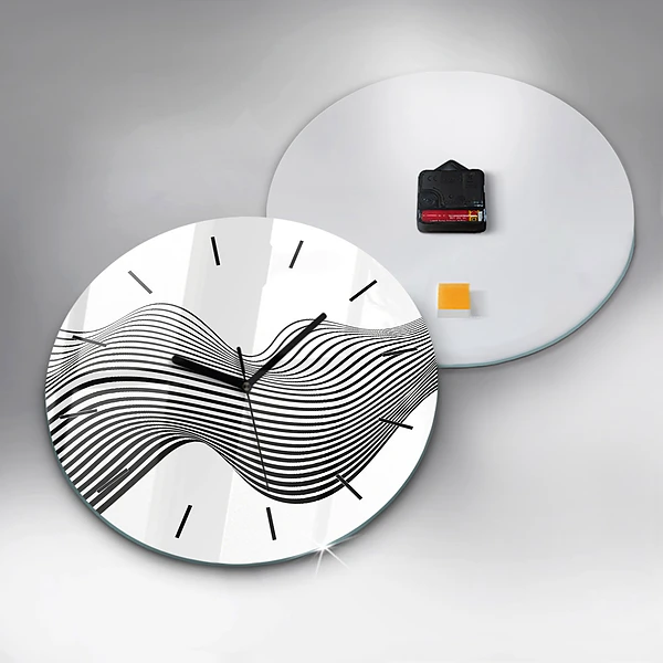 Wanduhr rund mit motiv Schwarz-weiße Kunst