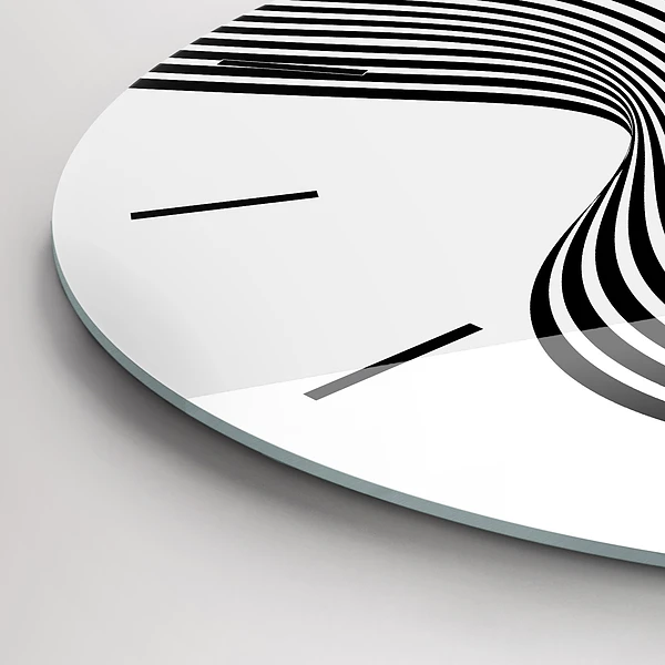 Wanduhr rund mit motiv Schwarz-weiße Kunst