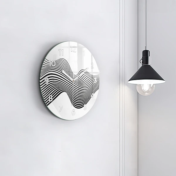 Wanduhr rund mit motiv Schwarz-weiße Kunst