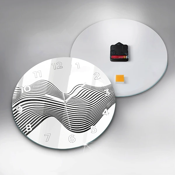 Wanduhr rund mit motiv Schwarz-weiße Kunst