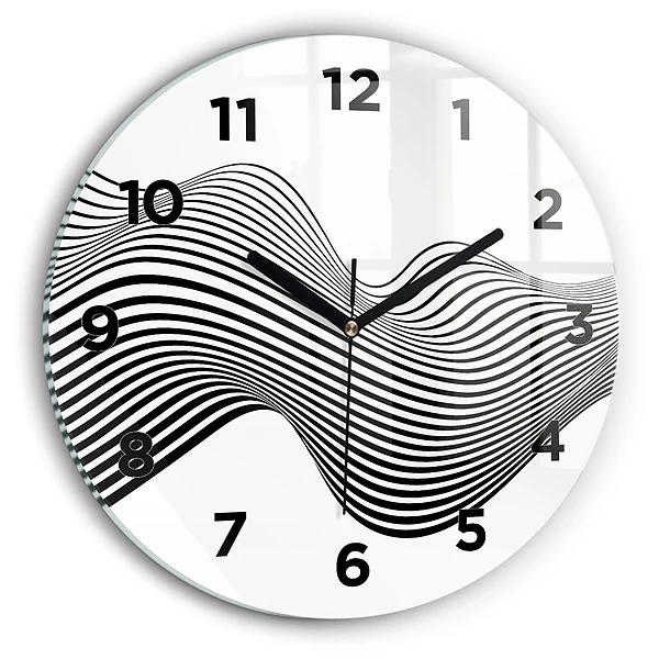Wanduhr rund mit motiv Schwarz-weiße Kunst