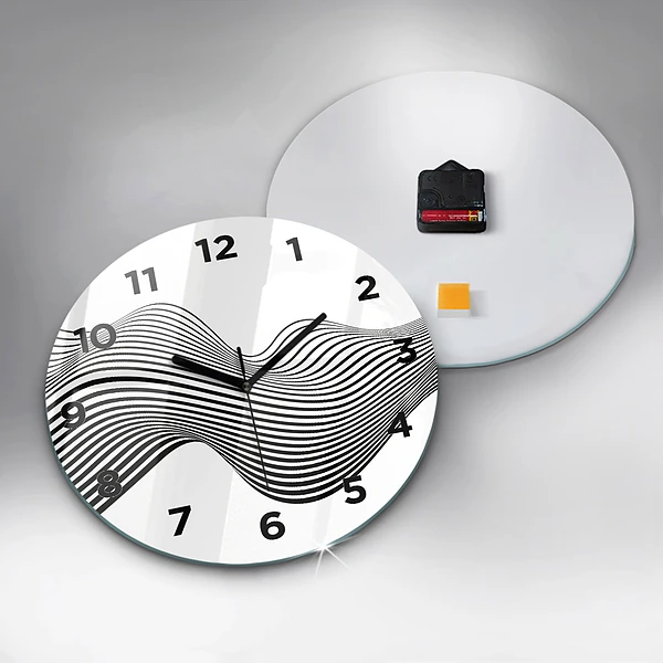 Wanduhr rund mit motiv Schwarz-weiße Kunst