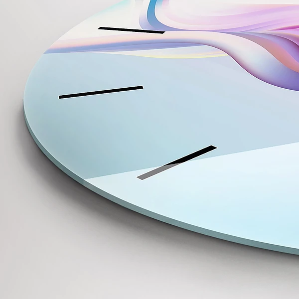 Wanduhr rund Pastell-Abstraktion von Wellen