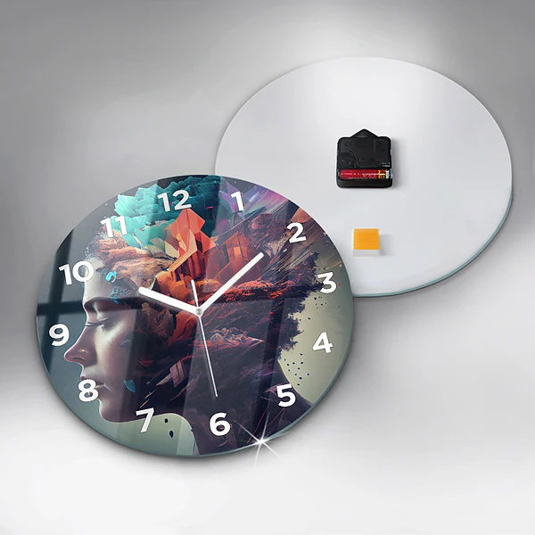 Wanduhr rund Emotionale abstrakte Frau
