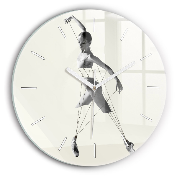 Wanduhr glas rund Abstrakte Tänzerin