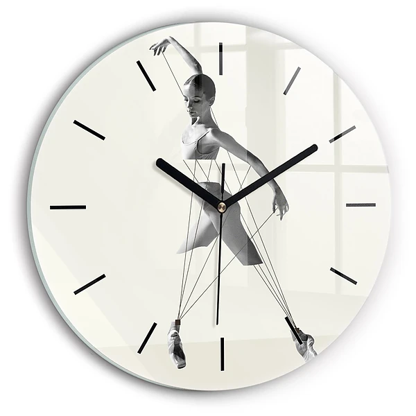 Wanduhr glas rund Abstrakte Tänzerin
