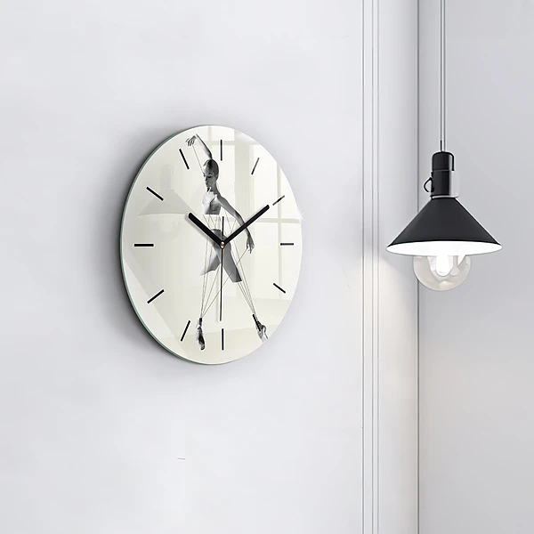 Wanduhr glas rund Abstrakte Tänzerin