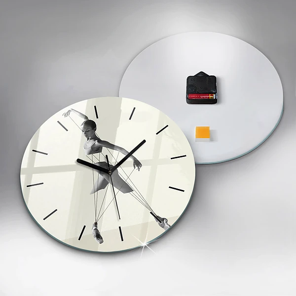 Wanduhr glas rund Abstrakte Tänzerin